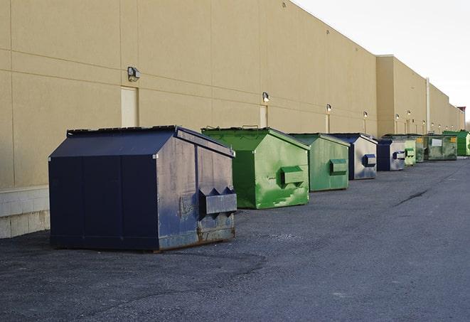 a pack of different construction bins lined up for service in Burlington IA