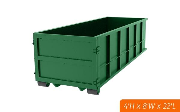 twenty yard dumpsters are commonly used for construction projects